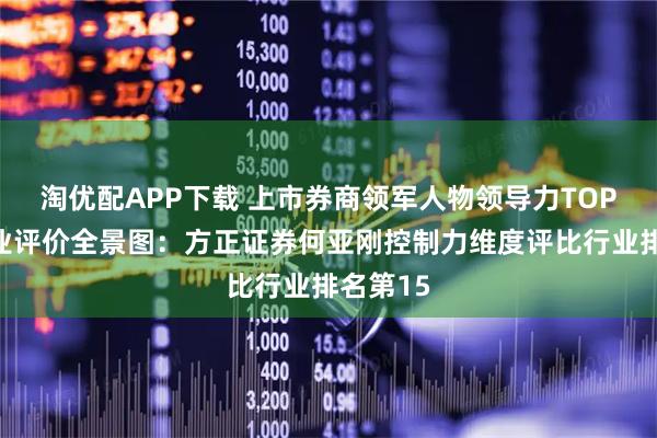 淘优配APP下载 上市券商领军人物领导力TOP榜丨同业评价全景图：方正证券何亚刚控制力维度评比行业排名第15