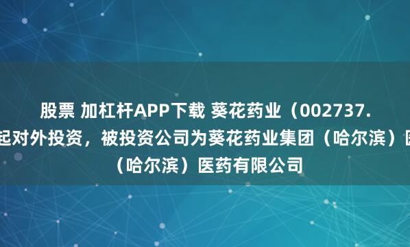 股票 加杠杆APP下载 葵花药业（002737.SZ）新增一起对外投资，被投资公司为葵花药业集团（哈尔滨）医药有限公司